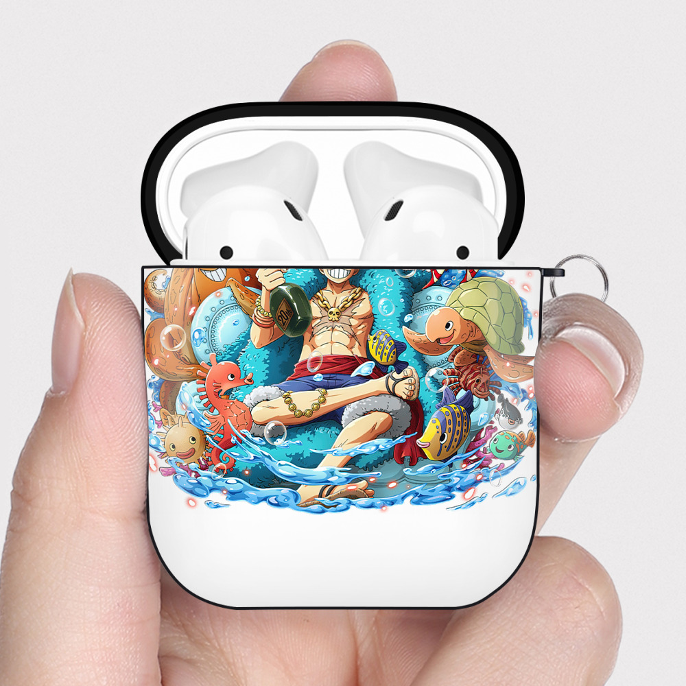 ワンピース モンキー・D・ルフィ ONE PIECE Monkey D. Luffy AirPods 第2世代保護ケース ハードシェル ブラック 耐衝撃・防指紋・カラビナ付き