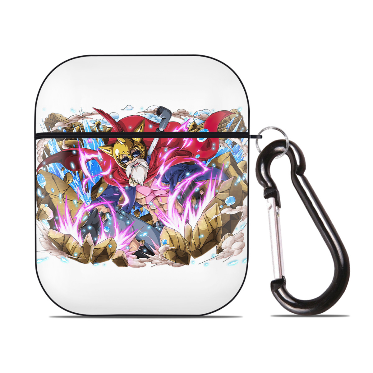 ワンピース モンキー・D・ルフィ ONE PIECE Monkey D. Luffy AirPods 第2世代保護ケース ハードシェル ブラック 耐衝撃・防指紋・カラビナ付き