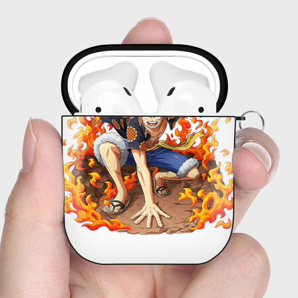 ワンピース モンキー・D・ルフィ ONE PIECE Monkey D. Luffy AirPods 第2世代保護ケース ハードシェル ブラック 耐衝撃・防指紋・カラビナ付き