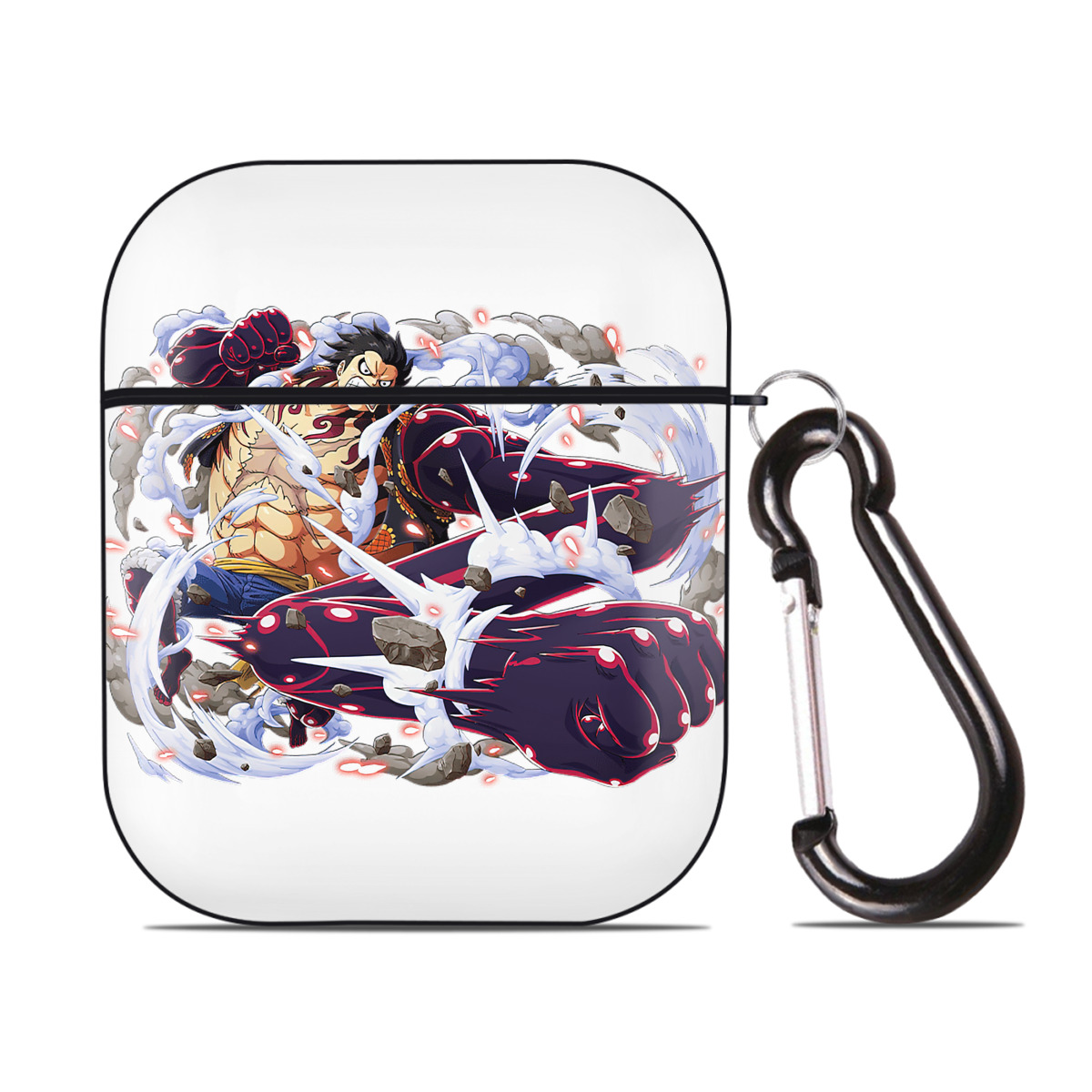ワンピース モンキー・D・ルフィ ONE PIECE Monkey D. Luffy AirPods 第2世代保護ケース ハードシェル ブラック 耐衝撃・防指紋・カラビナ付き
