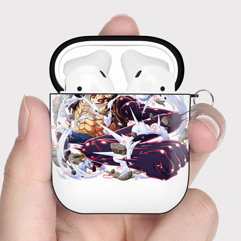 ワンピース モンキー・D・ルフィ ONE PIECE Monkey D. Luffy AirPods 第2世代保護ケース ハードシェル ブラック 耐衝撃・防指紋・カラビナ付き