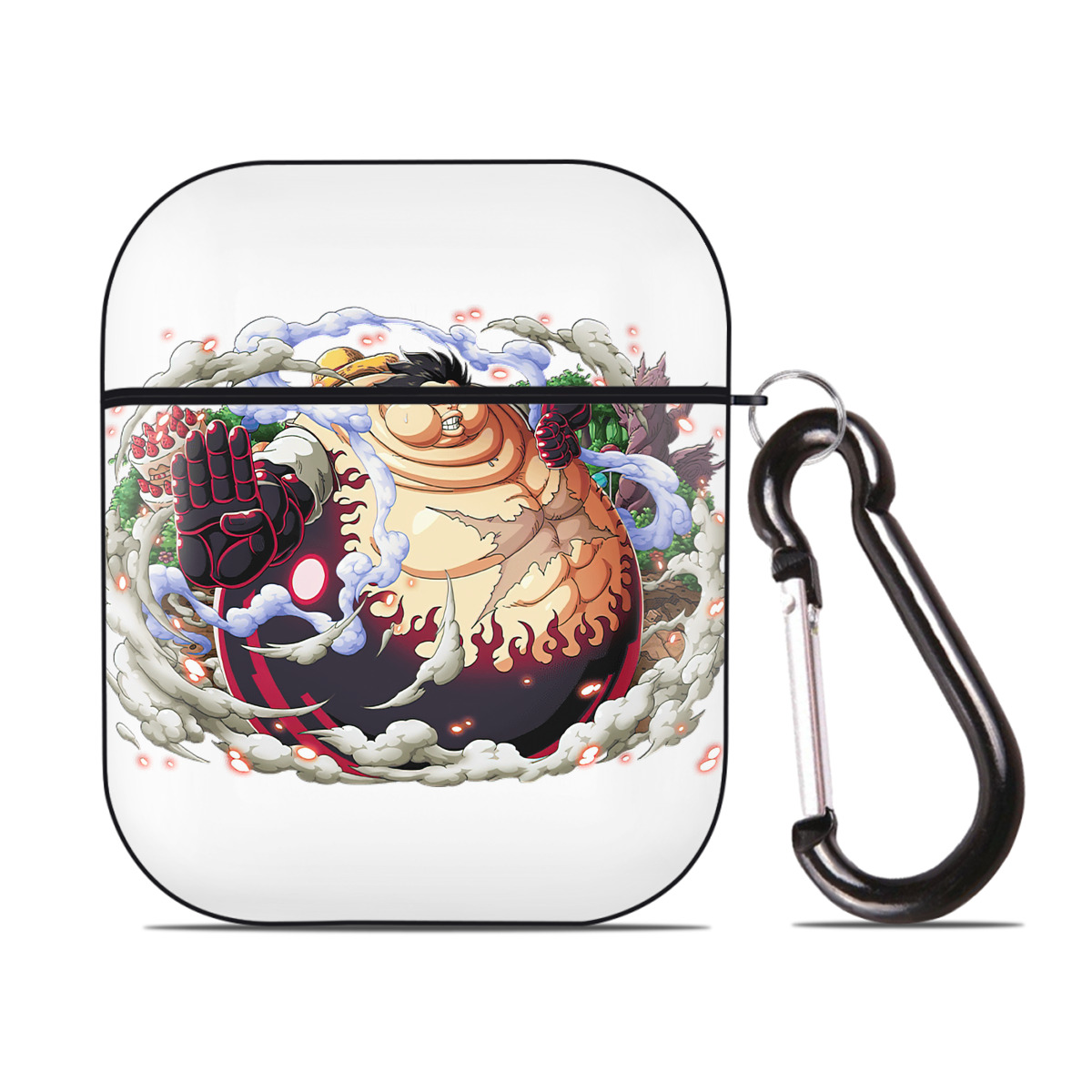 ワンピース モンキー・D・ルフィ ONE PIECE Monkey D. Luffy AirPods 第2世代保護ケース ハードシェル ブラック 耐衝撃・防指紋・カラビナ付き