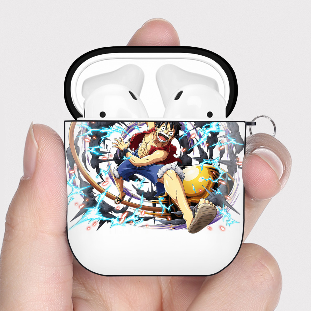 ワンピース モンキー・D・ルフィ ONE PIECE Monkey D. Luffy AirPods 第2世代保護ケース ハードシェル ブラック 耐衝撃・防指紋・カラビナ付き