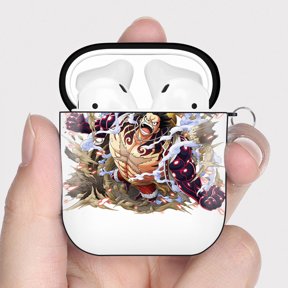 ワンピース モンキー・D・ルフィ ONE PIECE Monkey D. Luffy AirPods 第2世代保護ケース ハードシェル ブラック 耐衝撃・防指紋・カラビナ付き