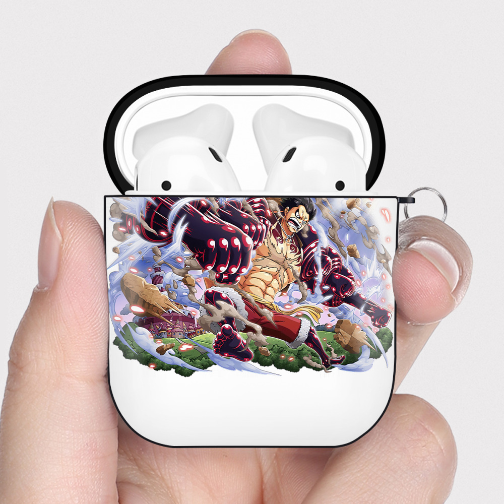 ワンピース モンキー・D・ルフィ ONE PIECE Monkey D. Luffy AirPods 第2世代保護ケース ハードシェル ブラック 耐衝撃・防指紋・カラビナ付き