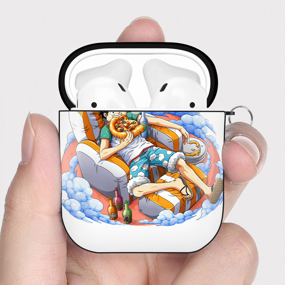 ワンピース モンキー・D・ルフィ ONE PIECE Monkey D. Luffy AirPods 第2世代保護ケース ハードシェル ブラック 耐衝撃・防指紋・カラビナ付き
