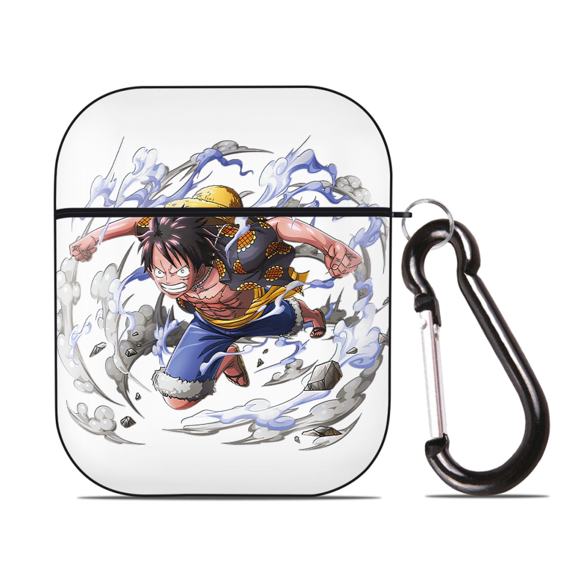 ワンピース モンキー・D・ルフィ ONE PIECE Monkey D. Luffy AirPods 第2世代保護ケース ハードシェル ブラック 耐衝撃・防指紋・カラビナ付き