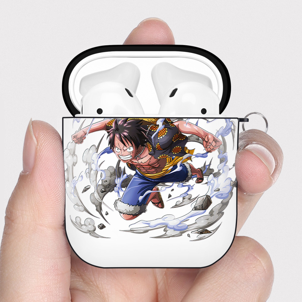ワンピース モンキー・D・ルフィ ONE PIECE Monkey D. Luffy AirPods 第2世代保護ケース ハードシェル ブラック 耐衝撃・防指紋・カラビナ付き