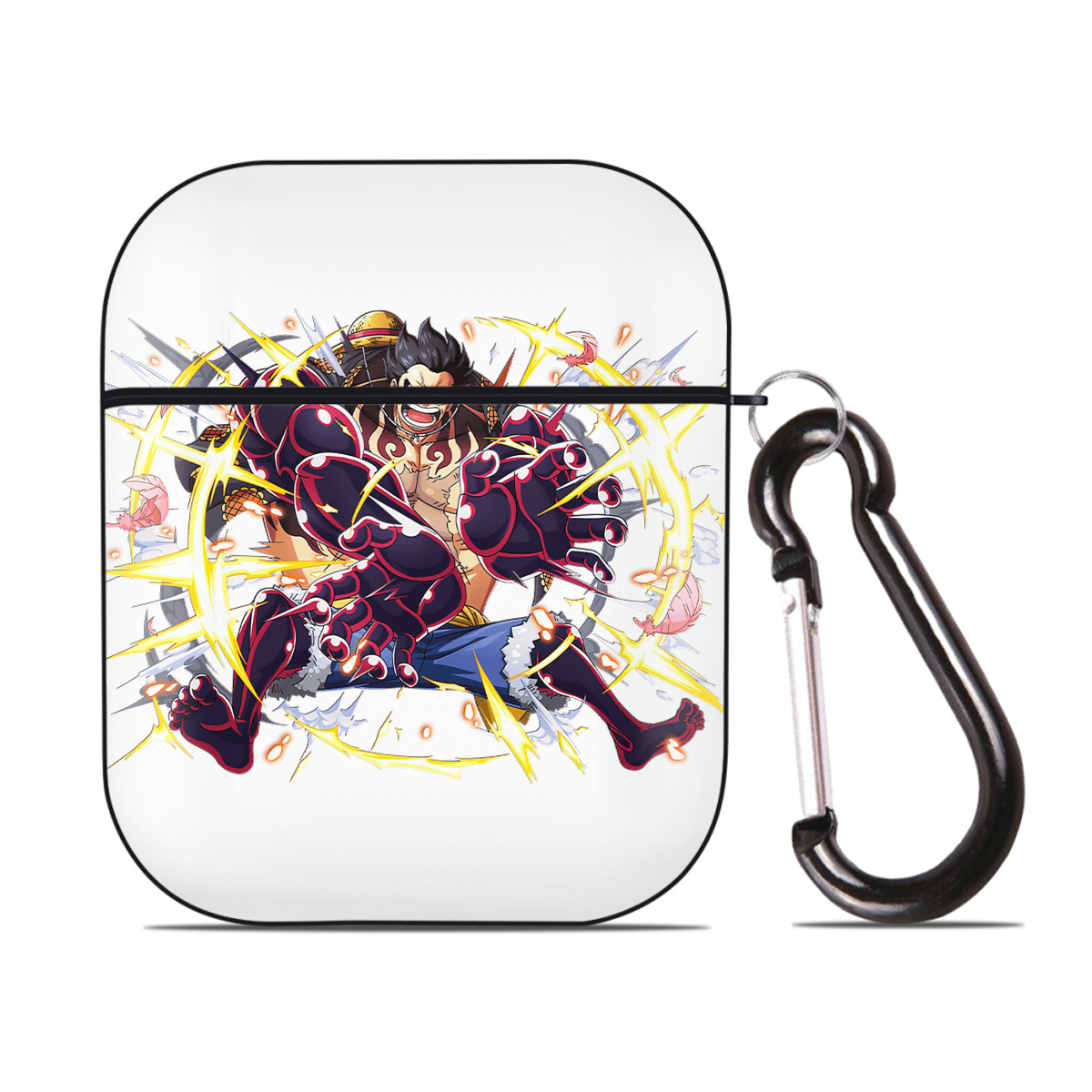 ワンピース モンキー・D・ルフィ ONE PIECE Monkey D. Luffy AirPods 第2世代保護ケース ハードシェル ブラック 耐衝撃・防指紋・カラビナ付き