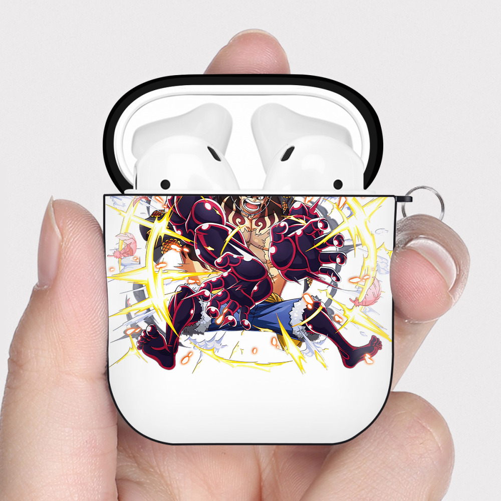 ワンピース モンキー・D・ルフィ ONE PIECE Monkey D. Luffy AirPods 第2世代保護ケース ハードシェル ブラック 耐衝撃・防指紋・カラビナ付き