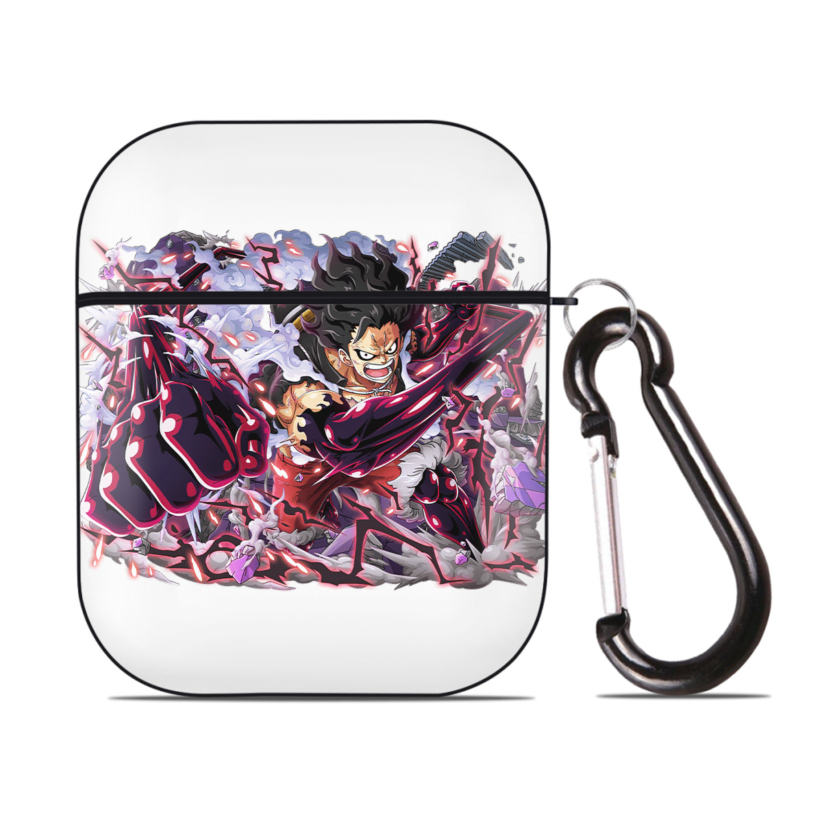 ワンピース モンキー・D・ルフィ ONE PIECE Monkey D. Luffy AirPods 第2世代保護ケース ハードシェル ブラック 耐衝撃・防指紋・カラビナ付き
