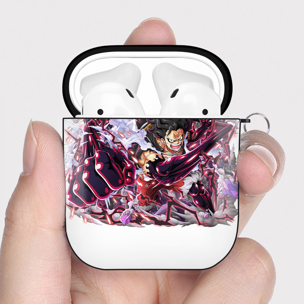 ワンピース モンキー・D・ルフィ ONE PIECE Monkey D. Luffy AirPods 第2世代保護ケース ハードシェル ブラック 耐衝撃・防指紋・カラビナ付き