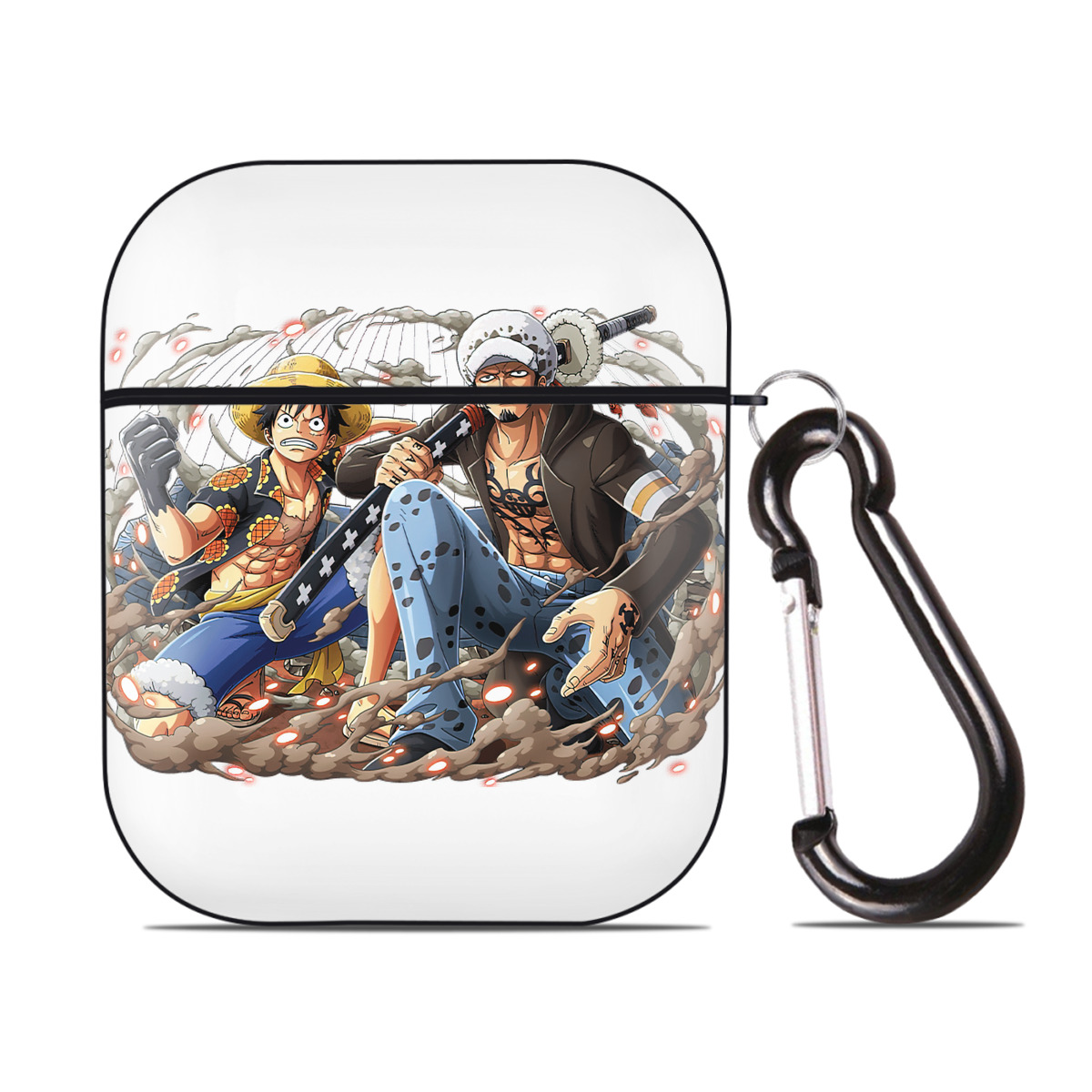 ワンピース モンキー・D・ルフィ ONE PIECE Monkey D. Luffy AirPods 第2世代保護ケース ハードシェル ブラック 耐衝撃・防指紋・カラビナ付き