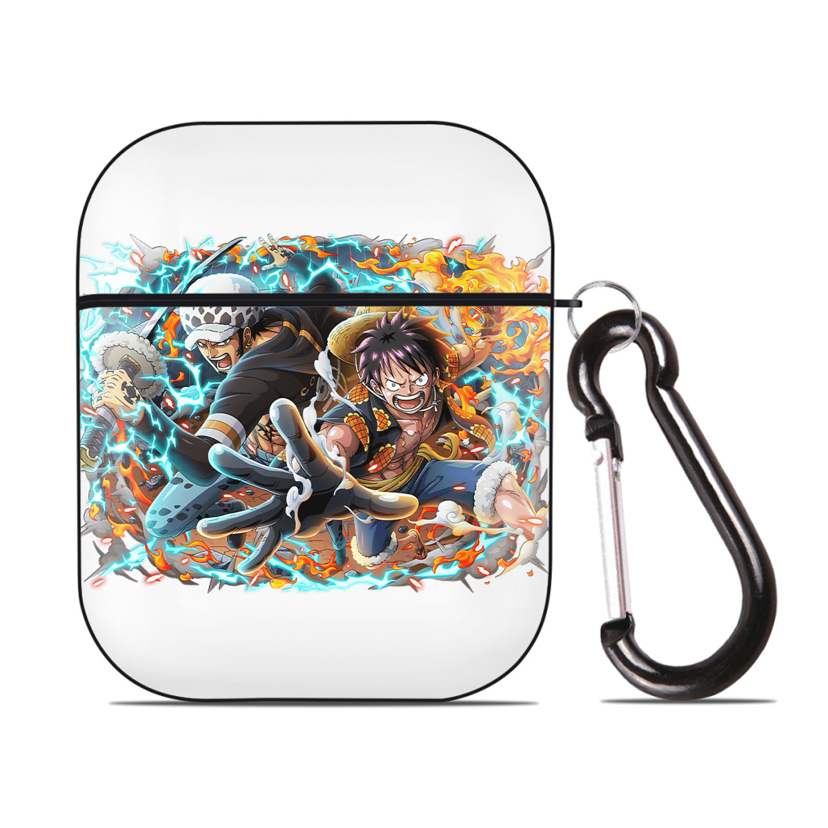 ワンピース モンキー・D・ルフィ ONE PIECE Monkey D. Luffy AirPods 第2世代保護ケース ハードシェル ブラック 耐衝撃・防指紋・カラビナ付き