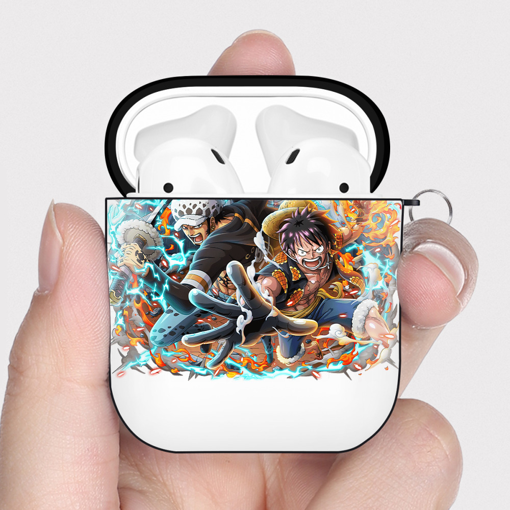 ワンピース モンキー・D・ルフィ ONE PIECE Monkey D. Luffy AirPods 第2世代保護ケース ハードシェル ブラック 耐衝撃・防指紋・カラビナ付き