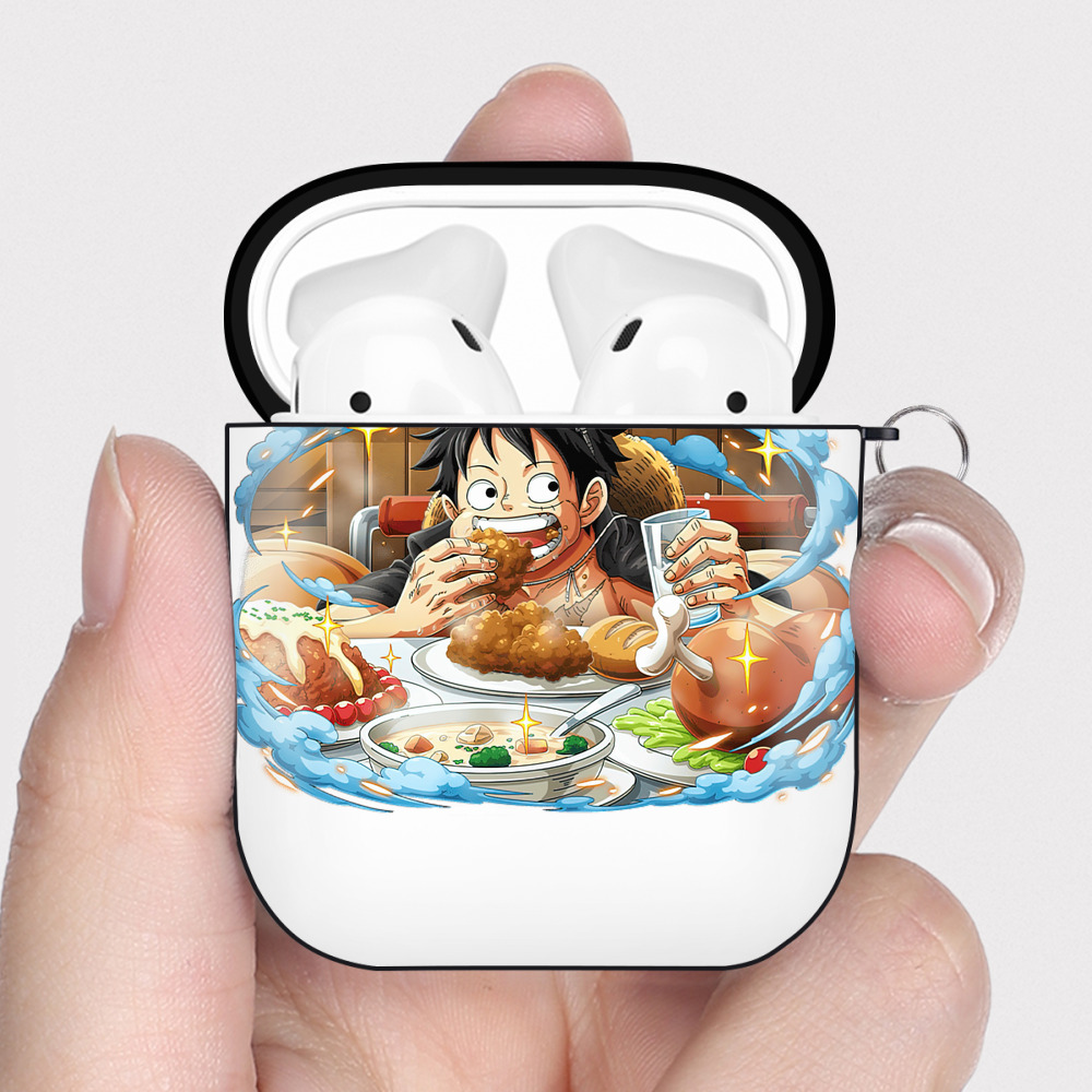 ワンピース モンキー・D・ルフィ ONE PIECE Monkey D. Luffy AirPods 第2世代保護ケース ハードシェル ブラック 耐衝撃・防指紋・カラビナ付き