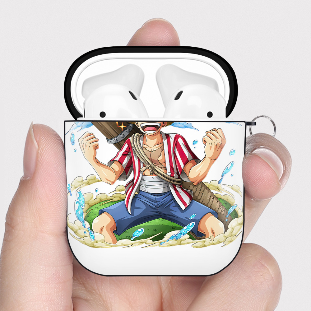 ワンピース モンキー・D・ルフィ ONE PIECE Monkey D. Luffy AirPods 第2世代保護ケース ハードシェル ブラック 耐衝撃・防指紋・カラビナ付き