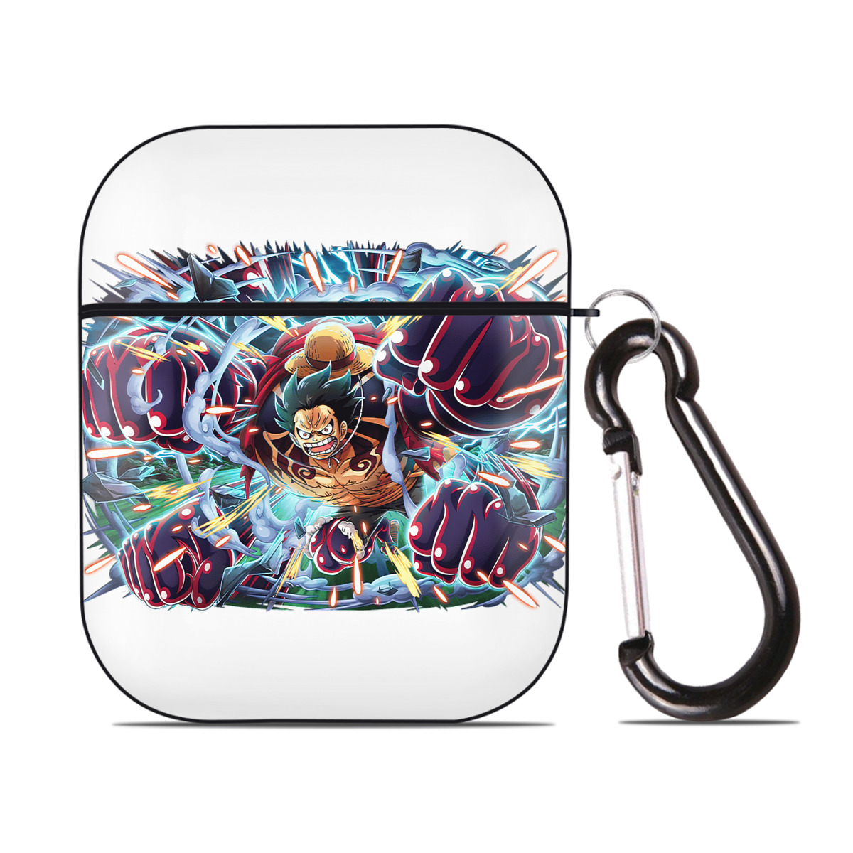 ワンピース モンキー・D・ルフィ ONE PIECE Monkey D. Luffy AirPods 第2世代保護ケース ハードシェル ブラック 耐衝撃・防指紋・カラビナ付き