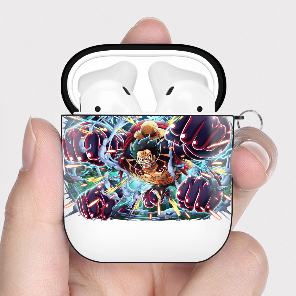 ワンピース モンキー・D・ルフィ ONE PIECE Monkey D. Luffy AirPods 第2世代保護ケース ハードシェル ブラック 耐衝撃・防指紋・カラビナ付き