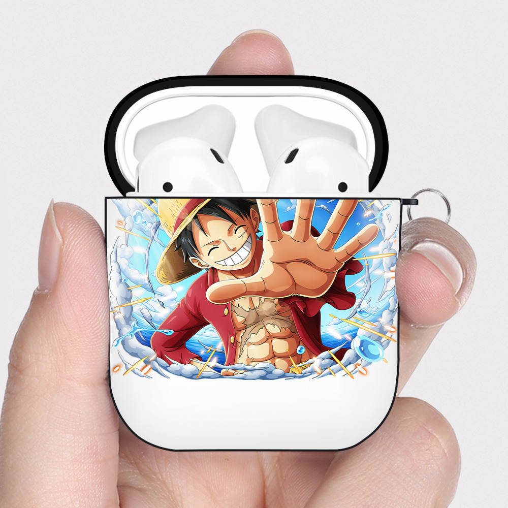 ワンピース モンキー・D・ルフィ ONE PIECE Monkey D. Luffy AirPods 第2世代保護ケース ハードシェル ブラック 耐衝撃・防指紋・カラビナ付き