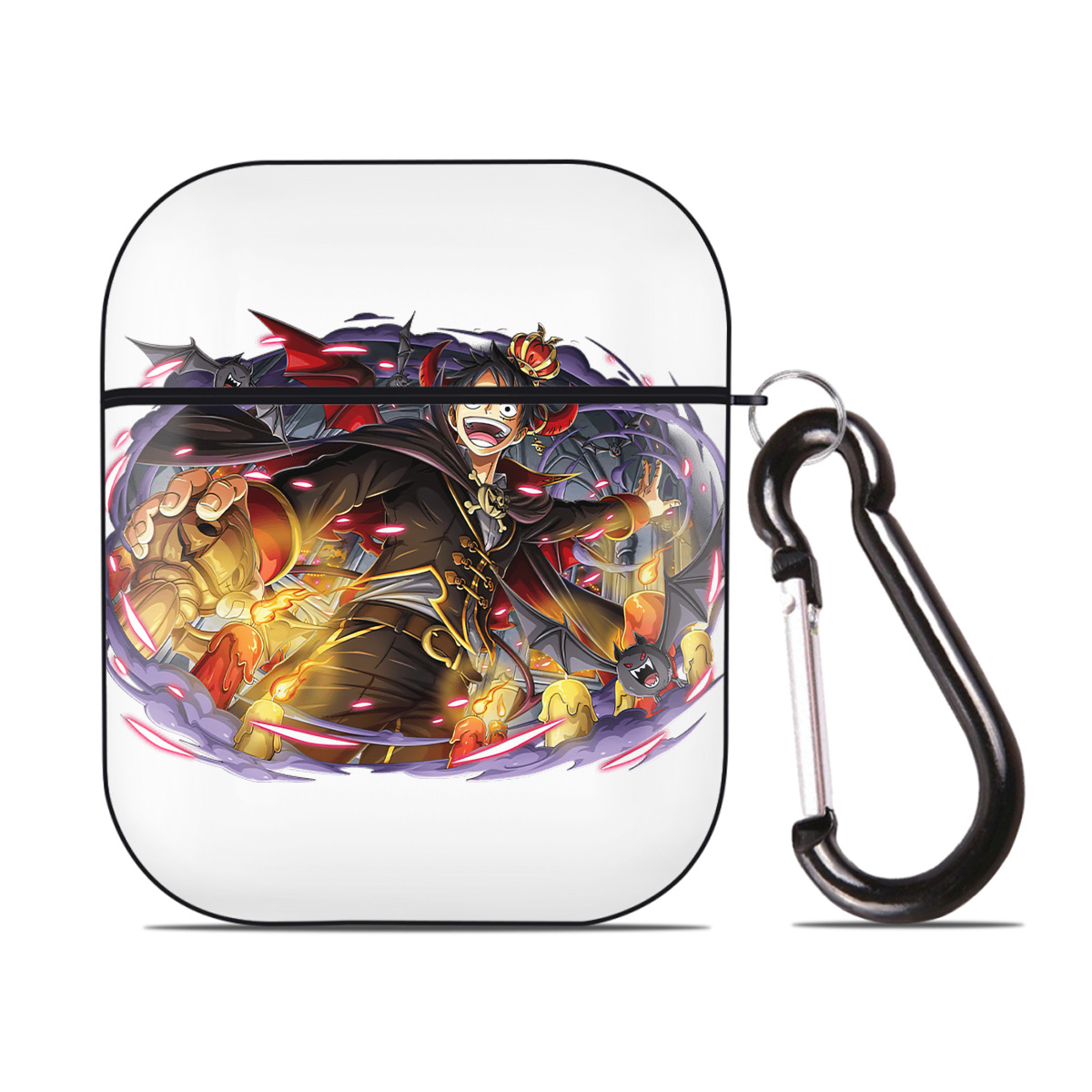 ワンピース モンキー・D・ルフィ ONE PIECE Monkey D. Luffy AirPods 第2世代保護ケース ハードシェル ブラック 耐衝撃・防指紋・カラビナ付き