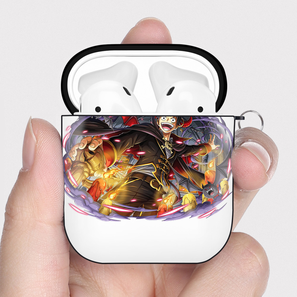 ワンピース モンキー・D・ルフィ ONE PIECE Monkey D. Luffy AirPods 第2世代保護ケース ハードシェル ブラック 耐衝撃・防指紋・カラビナ付き