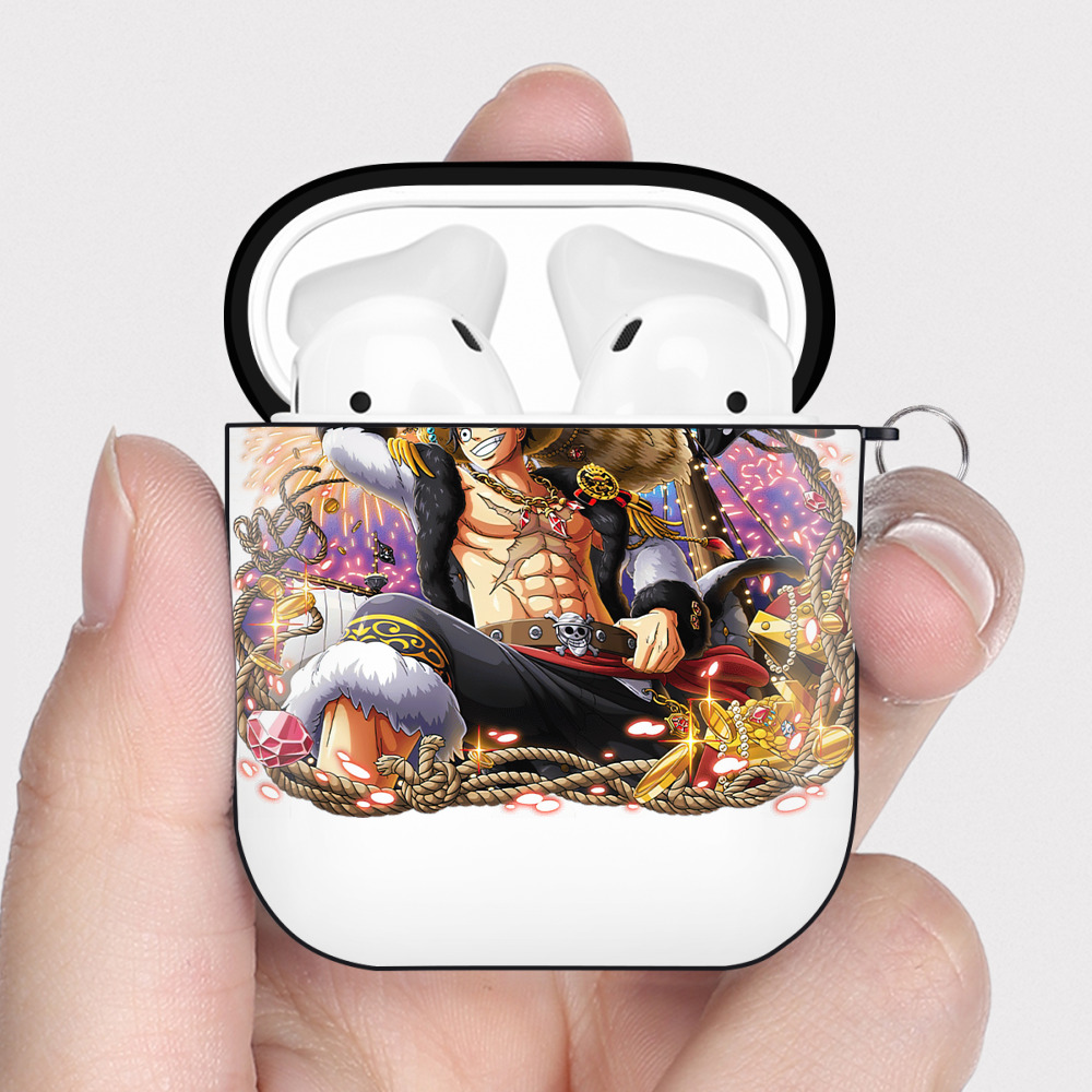 ワンピース モンキー・D・ルフィ ONE PIECE Monkey D. Luffy AirPods 第2世代保護ケース ハードシェル ブラック 耐衝撃・防指紋・カラビナ付き