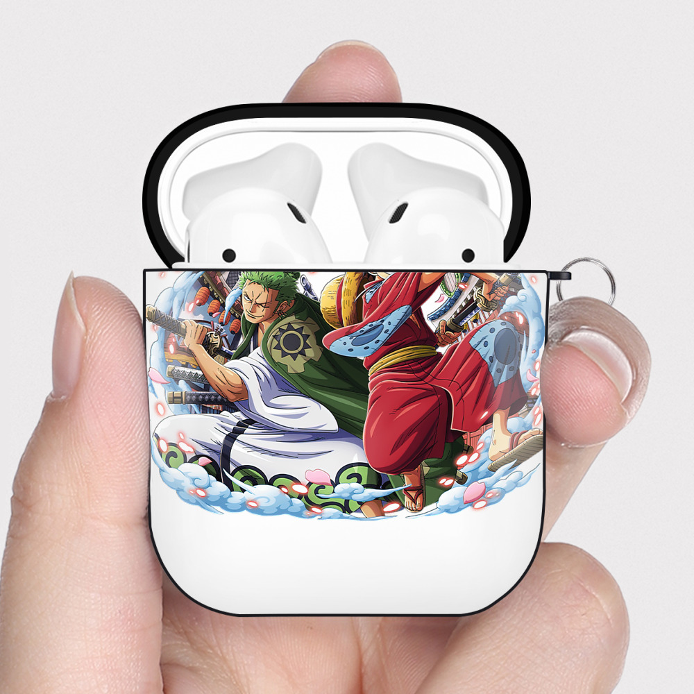 ワンピース モンキー・D・ルフィ ONE PIECE Monkey D. Luffy AirPods 第2世代保護ケース ハードシェル ブラック 耐衝撃・防指紋・カラビナ付き