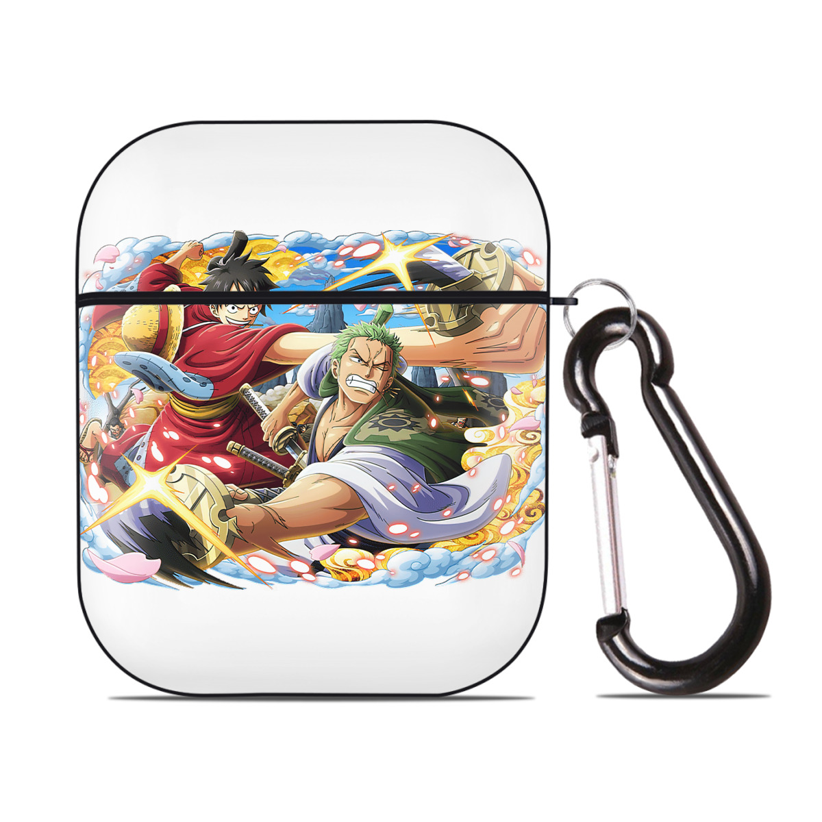ワンピース モンキー・D・ルフィ ONE PIECE Monkey D. Luffy AirPods 第2世代保護ケース ハードシェル ブラック 耐衝撃・防指紋・カラビナ付き