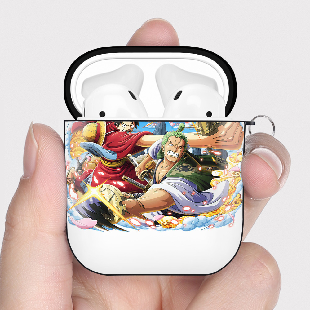 ワンピース モンキー・D・ルフィ ONE PIECE Monkey D. Luffy AirPods 第2世代保護ケース ハードシェル ブラック 耐衝撃・防指紋・カラビナ付き
