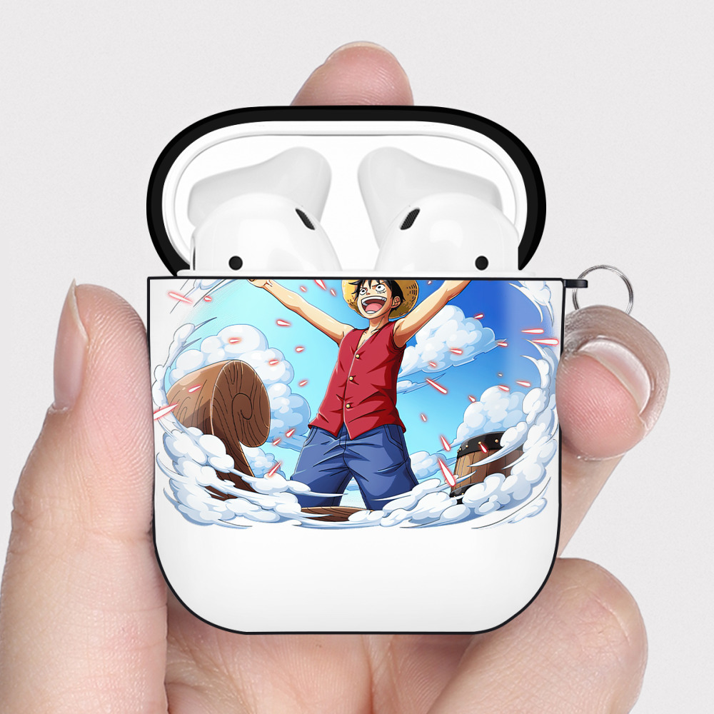 ワンピース モンキー・D・ルフィ ONE PIECE Monkey D. Luffy AirPods 第2世代保護ケース ハードシェル ブラック 耐衝撃・防指紋・カラビナ付き