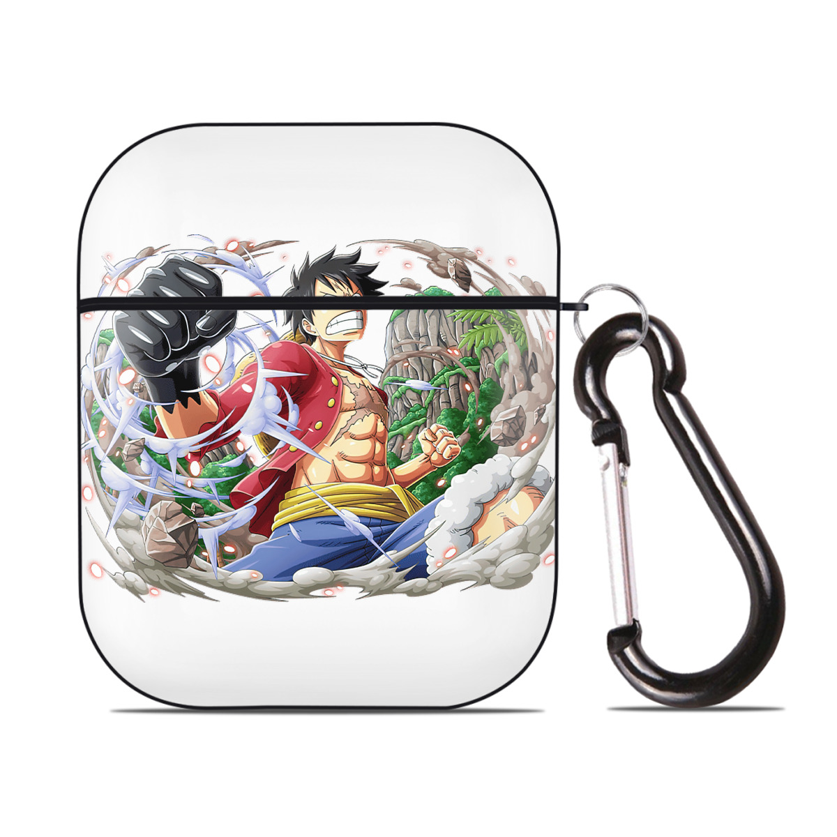 ワンピース モンキー・D・ルフィ ONE PIECE Monkey D. Luffy AirPods 第2世代保護ケース ハードシェル ブラック 耐衝撃・防指紋・カラビナ付き