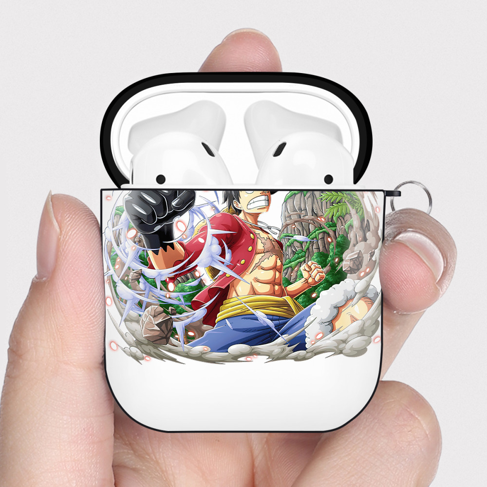 ワンピース モンキー・D・ルフィ ONE PIECE Monkey D. Luffy AirPods 第2世代保護ケース ハードシェル ブラック 耐衝撃・防指紋・カラビナ付き