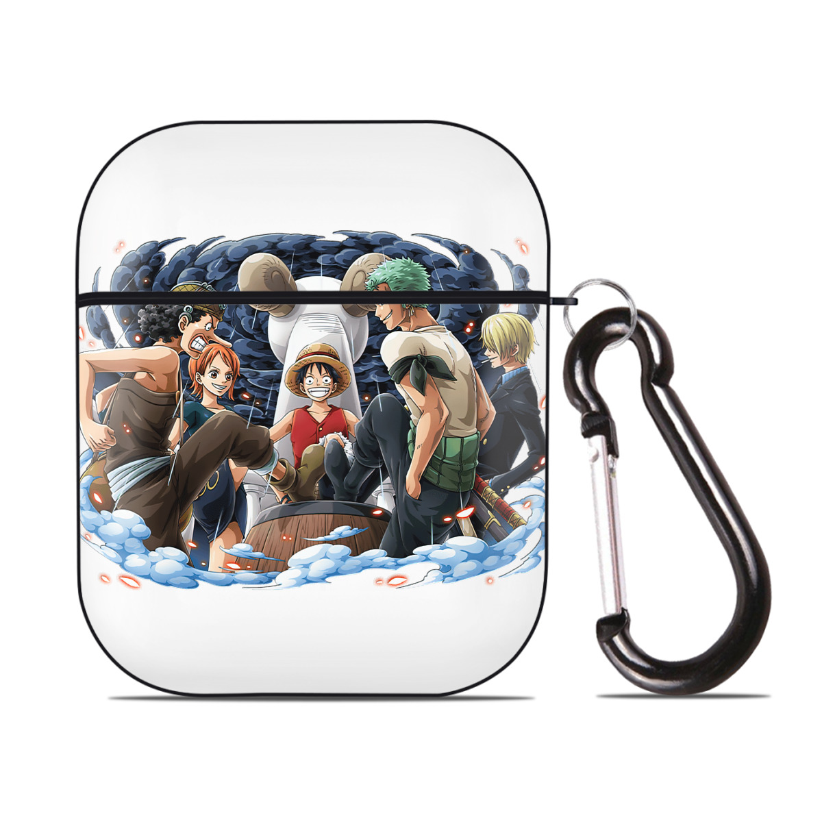 ワンピース モンキー・D・ルフィ ONE PIECE Monkey D. Luffy AirPods 第2世代保護ケース ハードシェル ブラック 耐衝撃・防指紋・カラビナ付き
