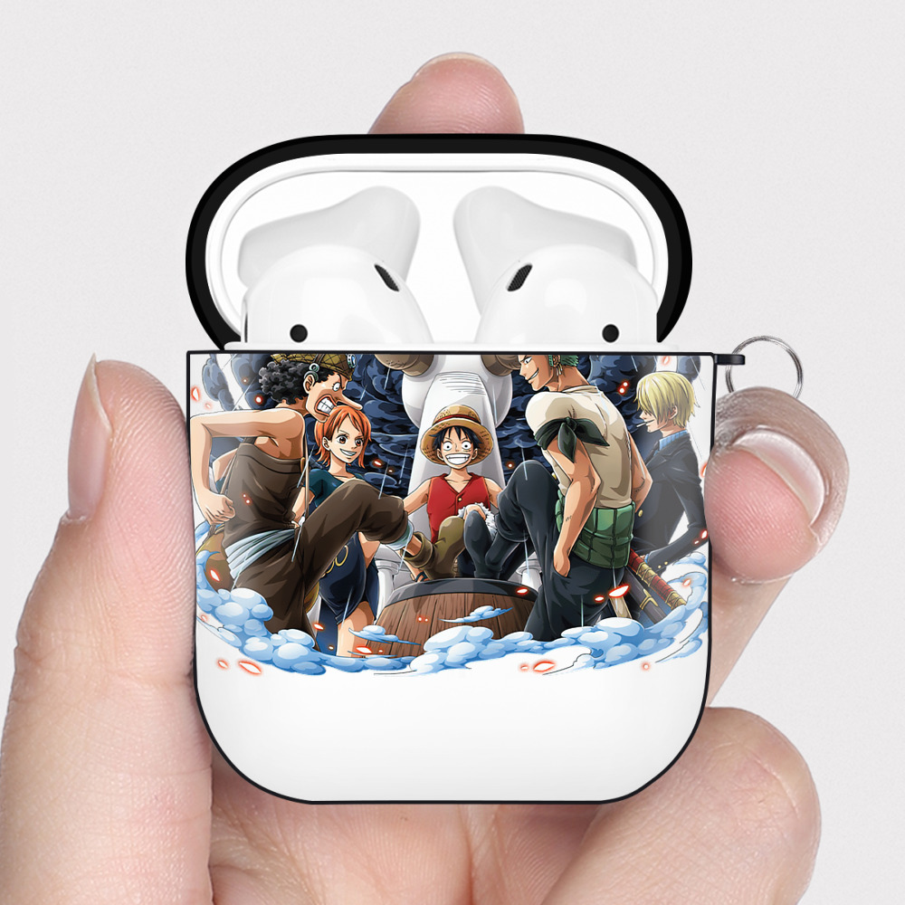 ワンピース モンキー・D・ルフィ ONE PIECE Monkey D. Luffy AirPods 第2世代保護ケース ハードシェル ブラック 耐衝撃・防指紋・カラビナ付き