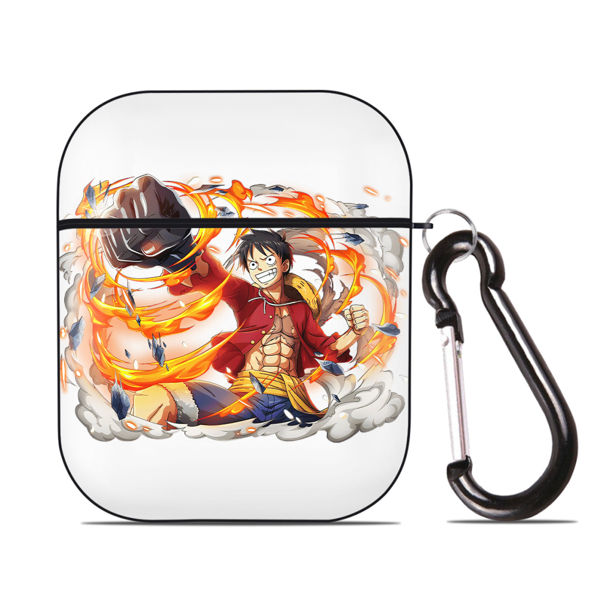 ワンピース モンキー・D・ルフィ ONE PIECE Monkey D. Luffy AirPods 第2世代保護ケース ハードシェル ブラック 耐衝撃・防指紋・カラビナ付き