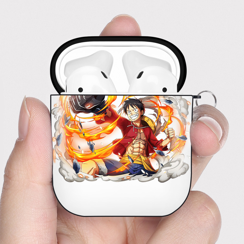 ワンピース モンキー・D・ルフィ ONE PIECE Monkey D. Luffy AirPods 第2世代保護ケース ハードシェル ブラック 耐衝撃・防指紋・カラビナ付き