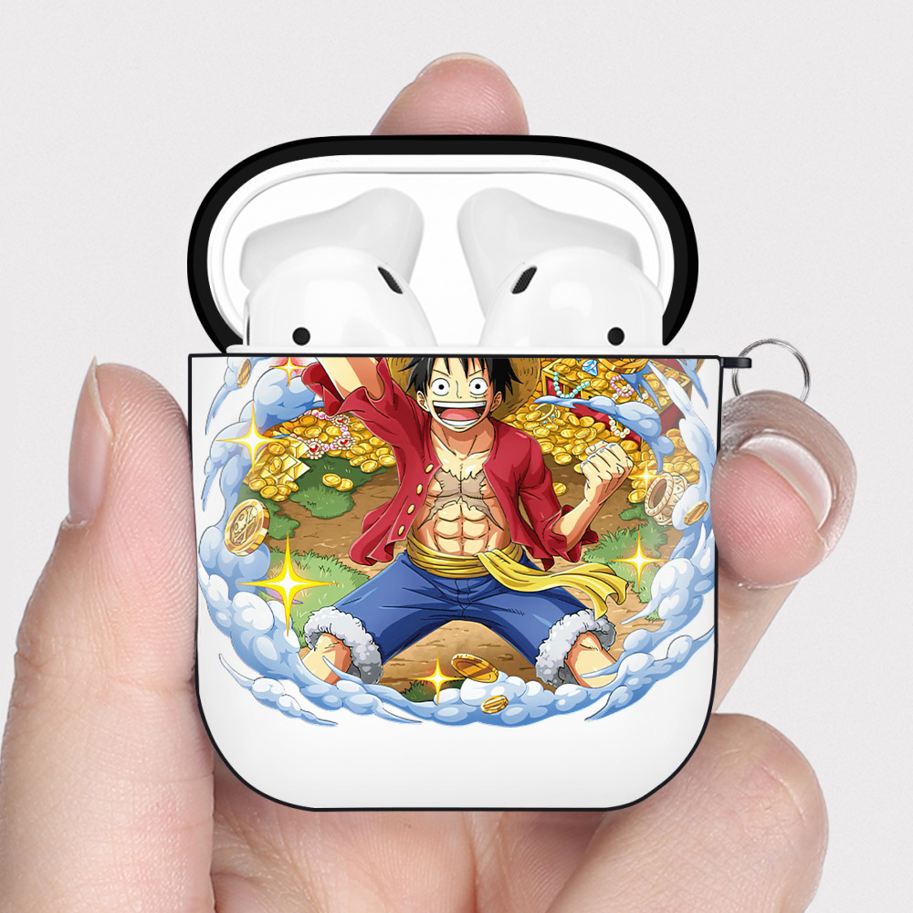 ワンピース モンキー・D・ルフィ ONE PIECE Monkey D. Luffy AirPods 第2世代保護ケース ハードシェル ブラック 耐衝撃・防指紋・カラビナ付き