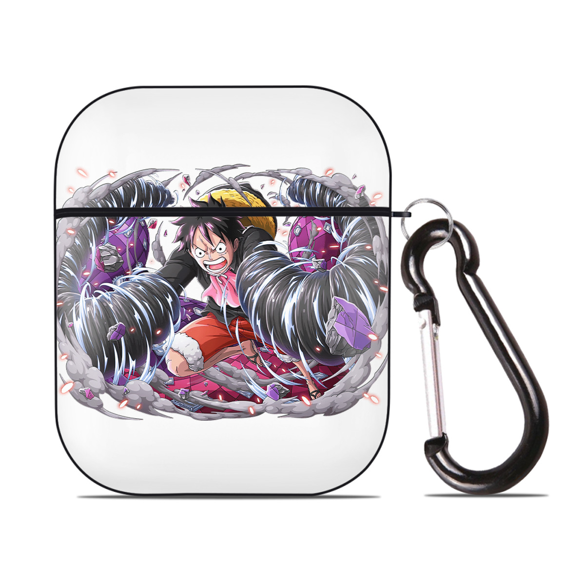 ワンピース モンキー・D・ルフィ ONE PIECE Monkey D. Luffy AirPods 第2世代保護ケース ハードシェル ブラック 耐衝撃・防指紋・カラビナ付き