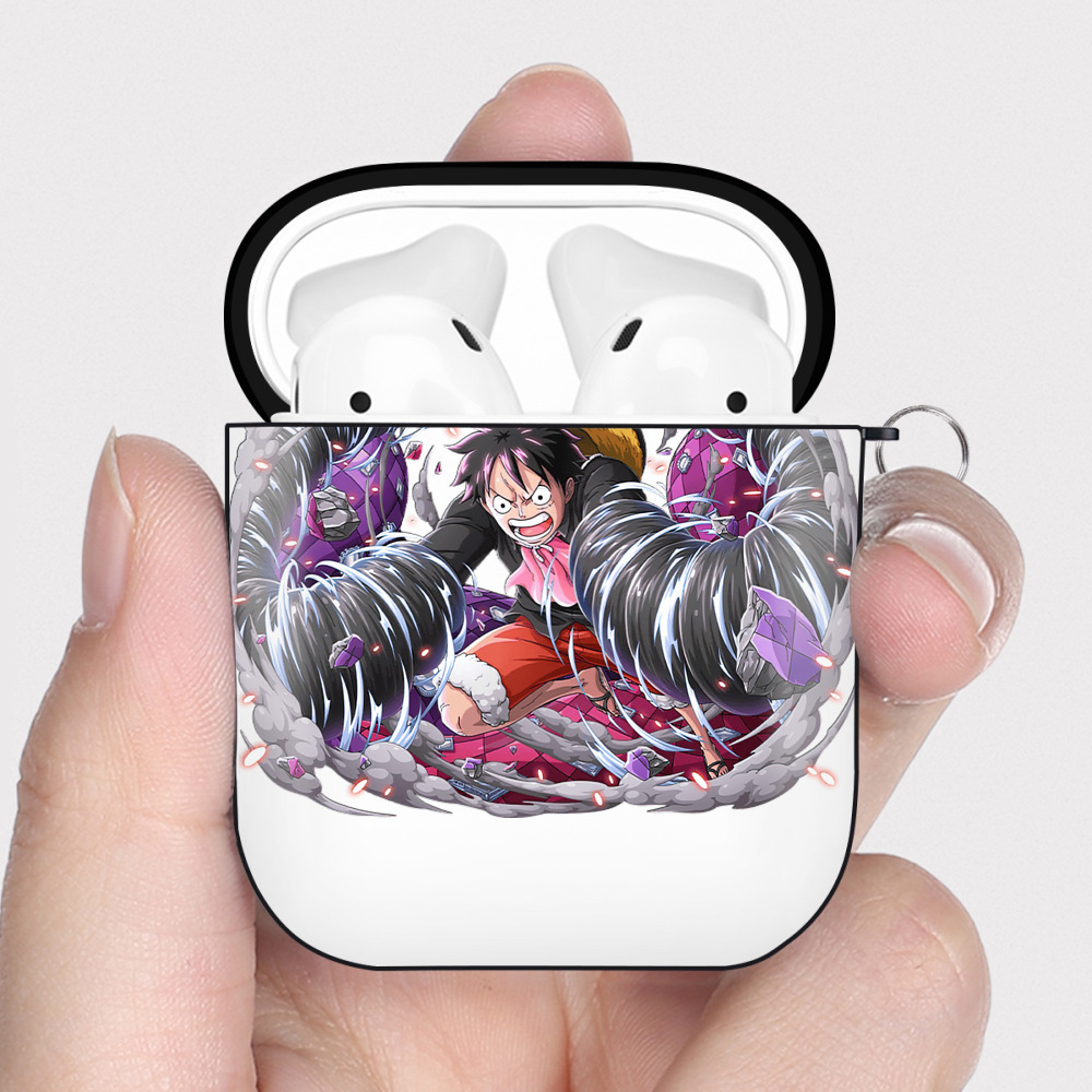 ワンピース モンキー・D・ルフィ ONE PIECE Monkey D. Luffy AirPods 第2世代保護ケース ハードシェル ブラック 耐衝撃・防指紋・カラビナ付き