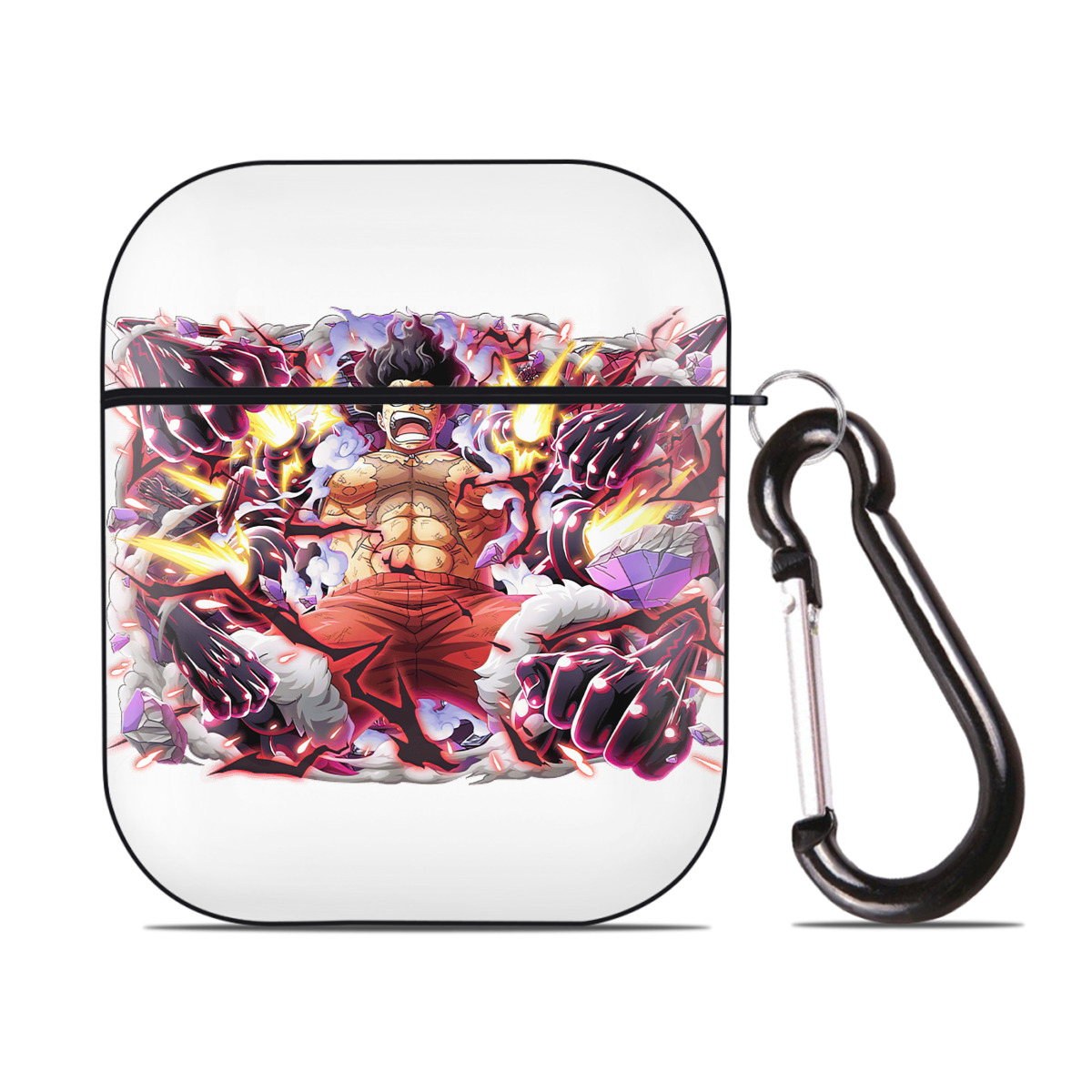 ワンピース モンキー・D・ルフィ ONE PIECE Monkey D. Luffy AirPods 第2世代保護ケース ハードシェル ブラック 耐衝撃・防指紋・カラビナ付き