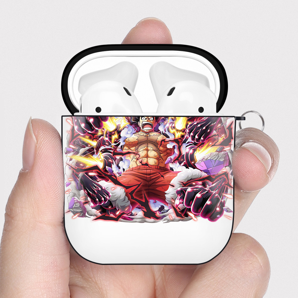 ワンピース モンキー・D・ルフィ ONE PIECE Monkey D. Luffy AirPods 第2世代保護ケース ハードシェル ブラック 耐衝撃・防指紋・カラビナ付き