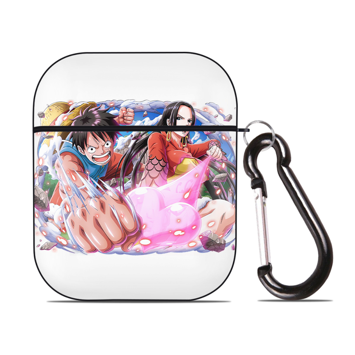 ワンピース モンキー・D・ルフィ ONE PIECE Monkey D. Luffy AirPods 第2世代保護ケース ハードシェル ブラック 耐衝撃・防指紋・カラビナ付き