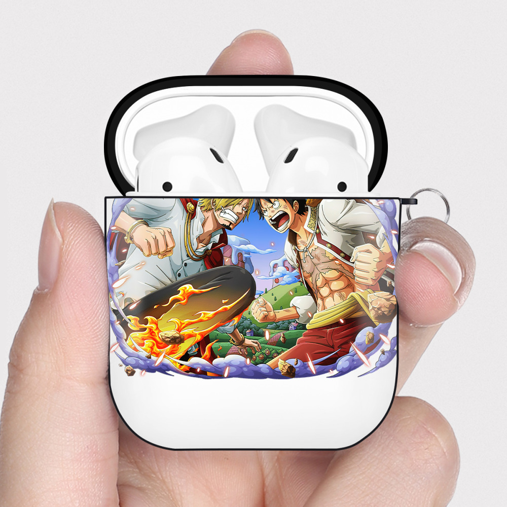 ワンピース モンキー・D・ルフィ ONE PIECE Monkey D. Luffy AirPods 第2世代保護ケース ハードシェル ブラック 耐衝撃・防指紋・カラビナ付き