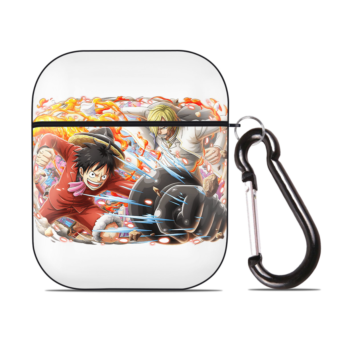ワンピース モンキー・D・ルフィ ONE PIECE Monkey D. Luffy AirPods 第2世代保護ケース ハードシェル ブラック 耐衝撃・防指紋・カラビナ付き