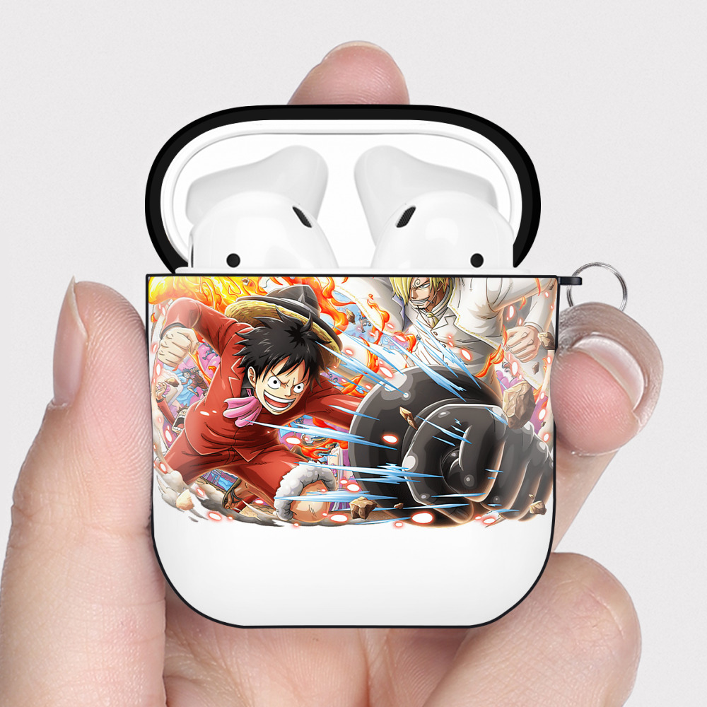 ワンピース モンキー・D・ルフィ ONE PIECE Monkey D. Luffy AirPods 第2世代保護ケース ハードシェル ブラック 耐衝撃・防指紋・カラビナ付き