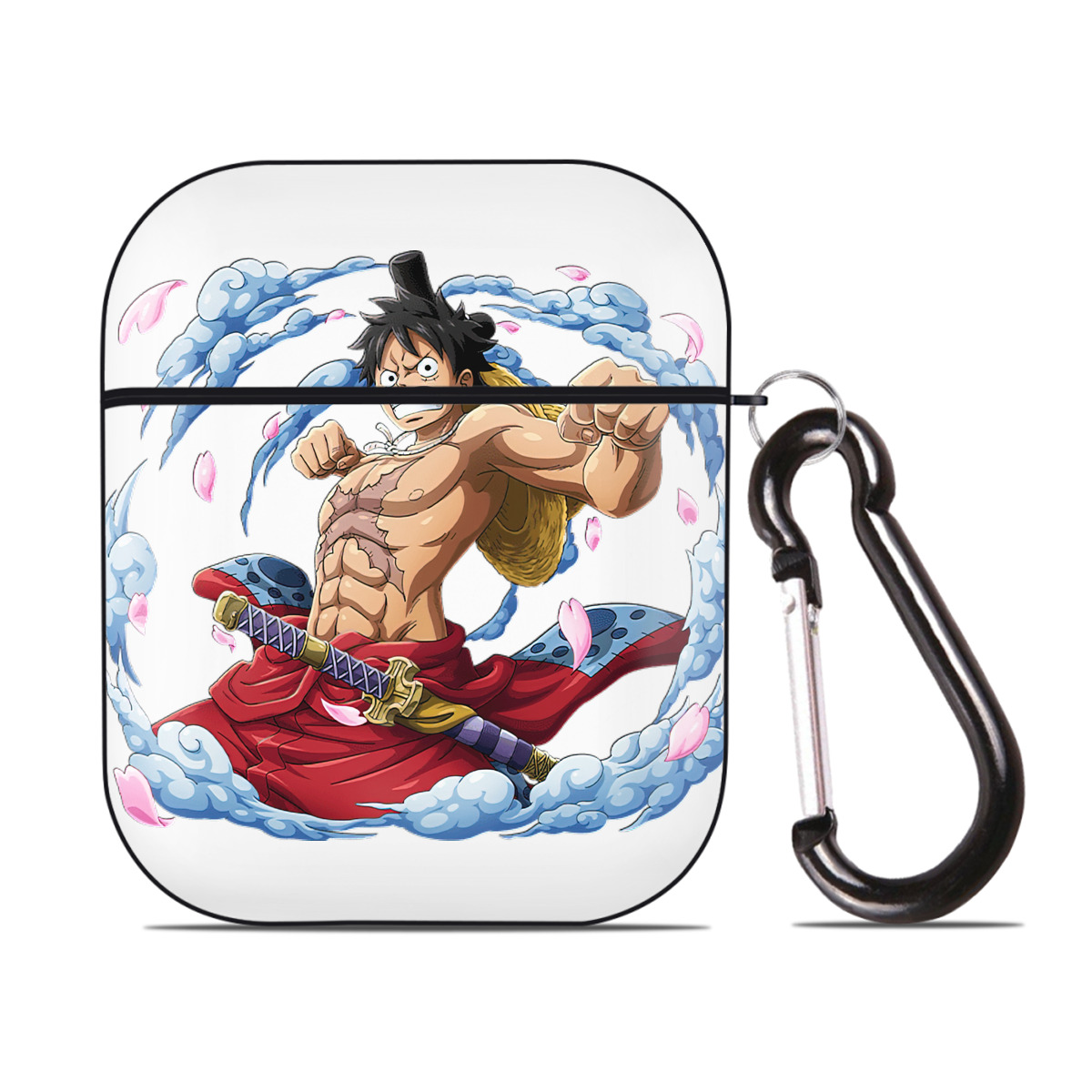 ワンピース モンキー・D・ルフィ ONE PIECE Monkey D. Luffy AirPods 第2世代保護ケース ハードシェル ブラック 耐衝撃・防指紋・カラビナ付き