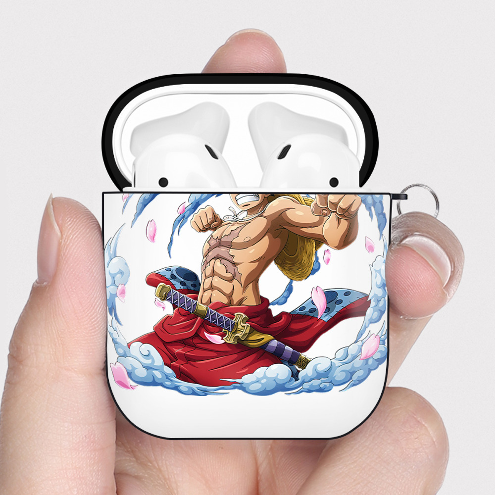 ワンピース モンキー・D・ルフィ ONE PIECE Monkey D. Luffy AirPods 第2世代保護ケース ハードシェル ブラック 耐衝撃・防指紋・カラビナ付き