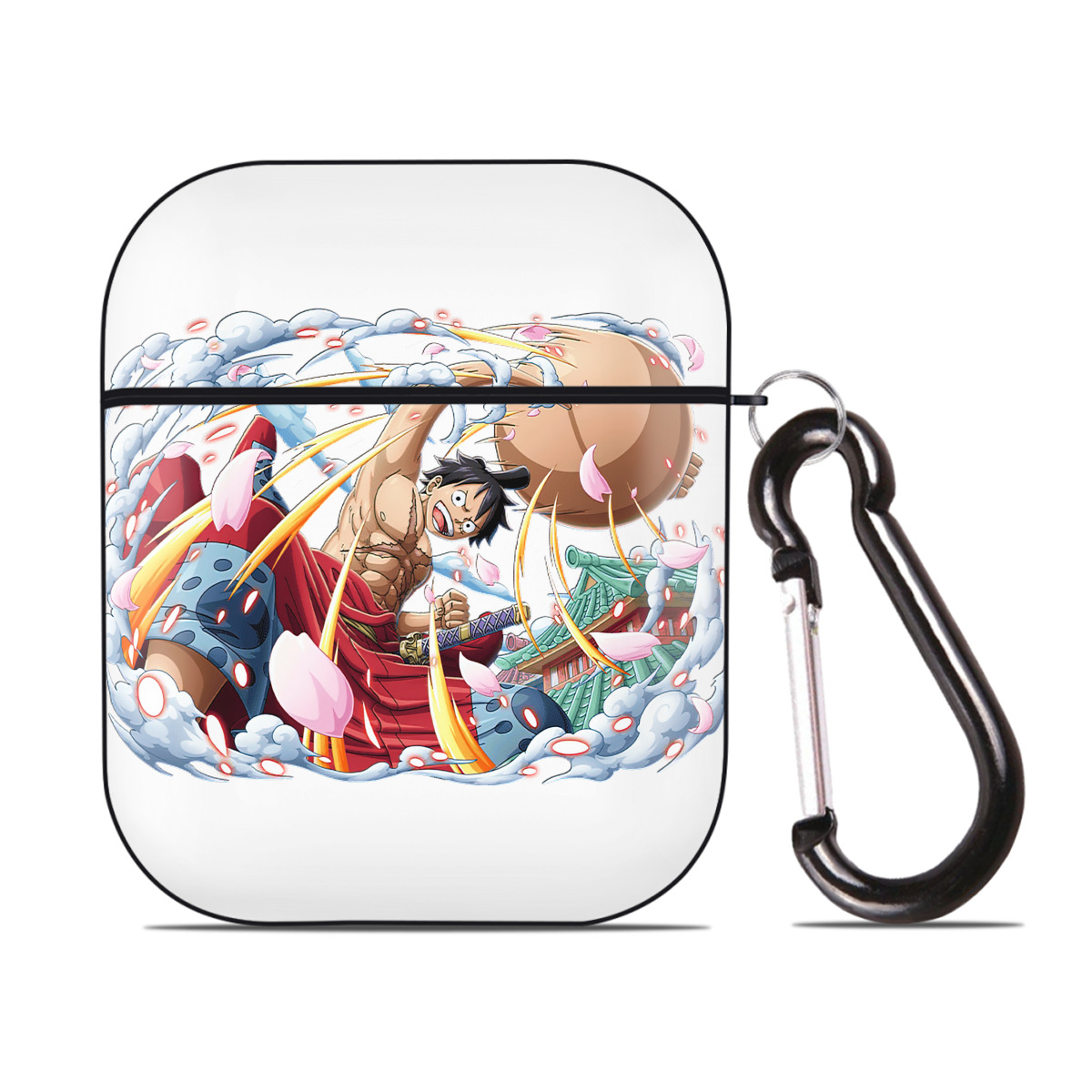 ワンピース モンキー・D・ルフィ ONE PIECE Monkey D. Luffy AirPods 第2世代保護ケース ハードシェル ブラック 耐衝撃・防指紋・カラビナ付き