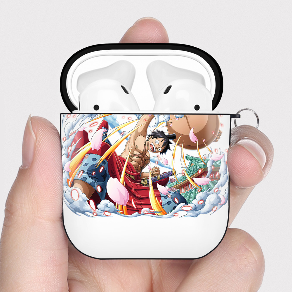 ワンピース モンキー・D・ルフィ ONE PIECE Monkey D. Luffy AirPods 第2世代保護ケース ハードシェル ブラック 耐衝撃・防指紋・カラビナ付き